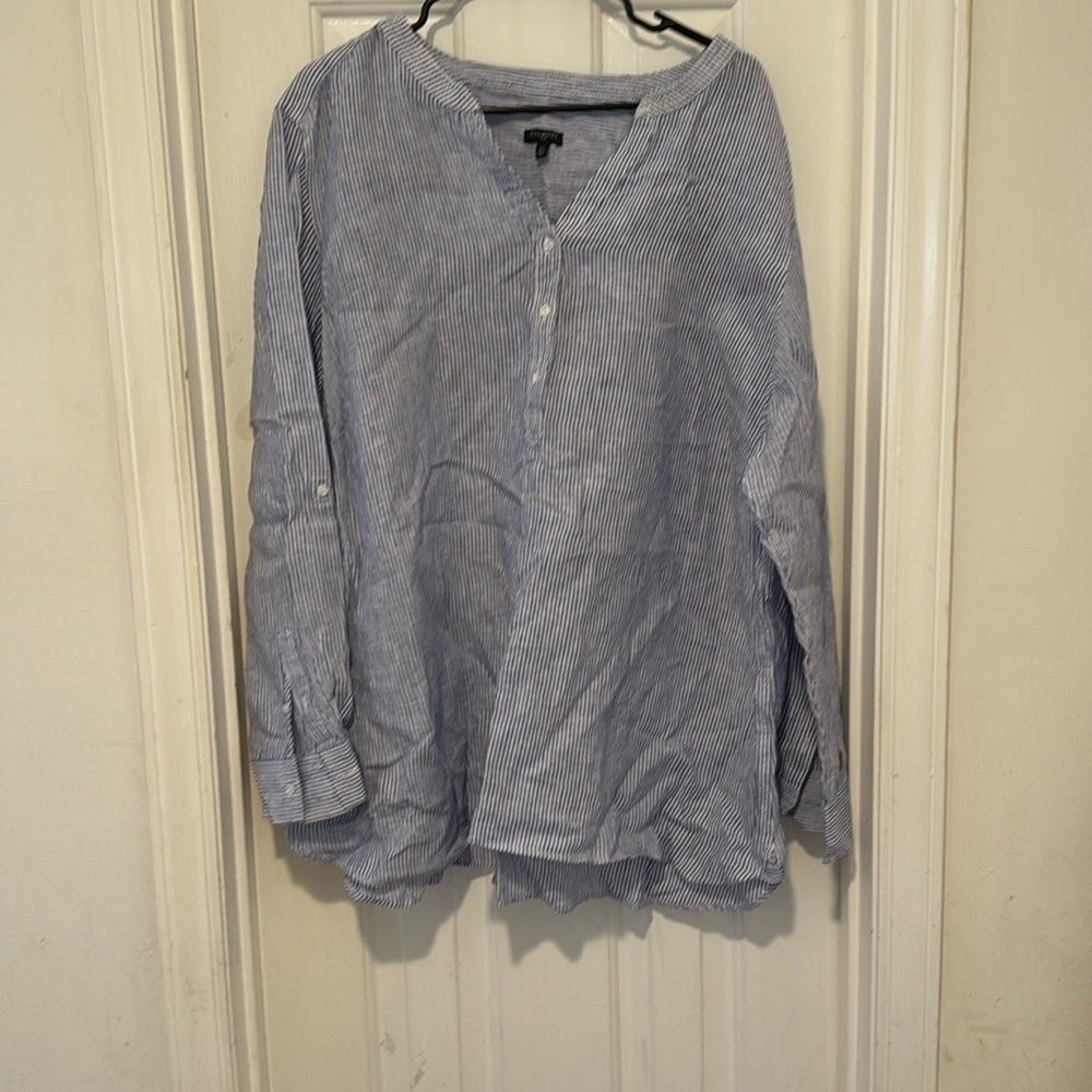 Talbots Blue and White Striped Top